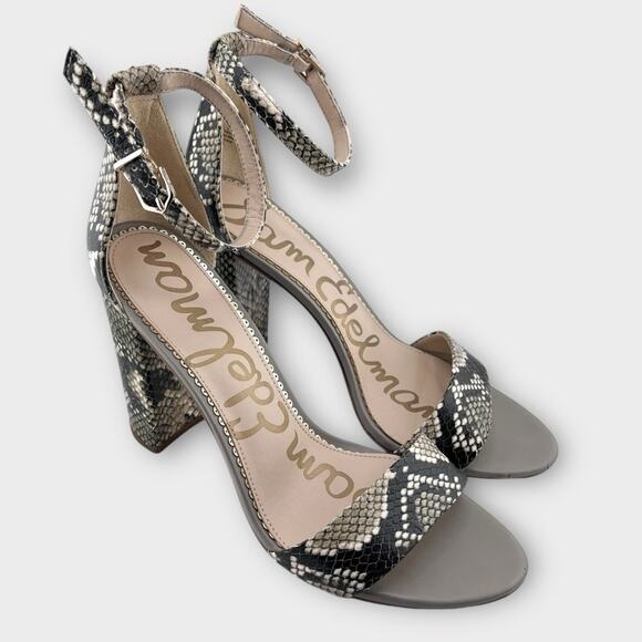 Sam Edelman Shoes - SAM EDELMAN Yaro Leather Snake print Block heels sandals size 9 Swiftie